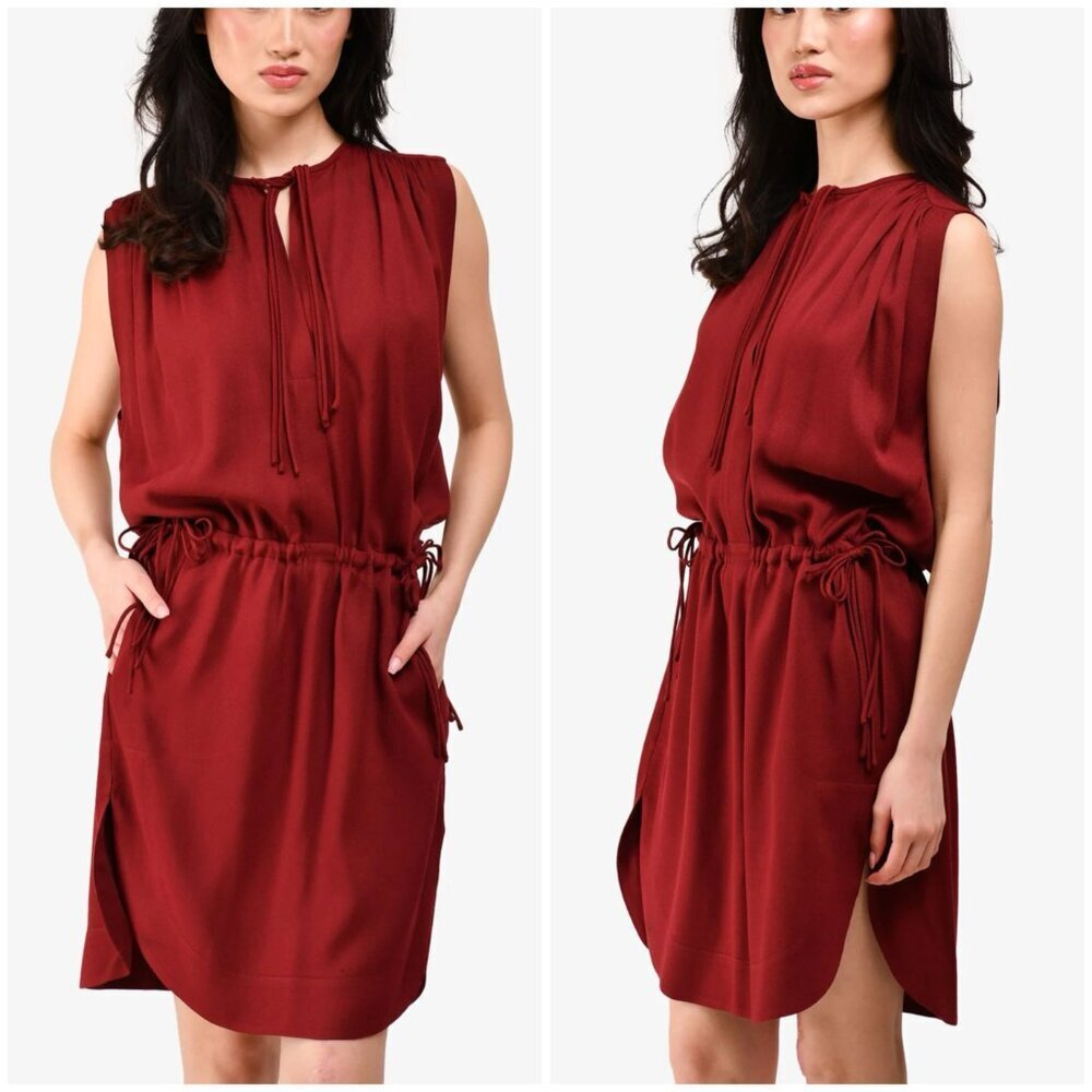 Isabel Marant Sleeveless Midi Dress in Deep Burgundy